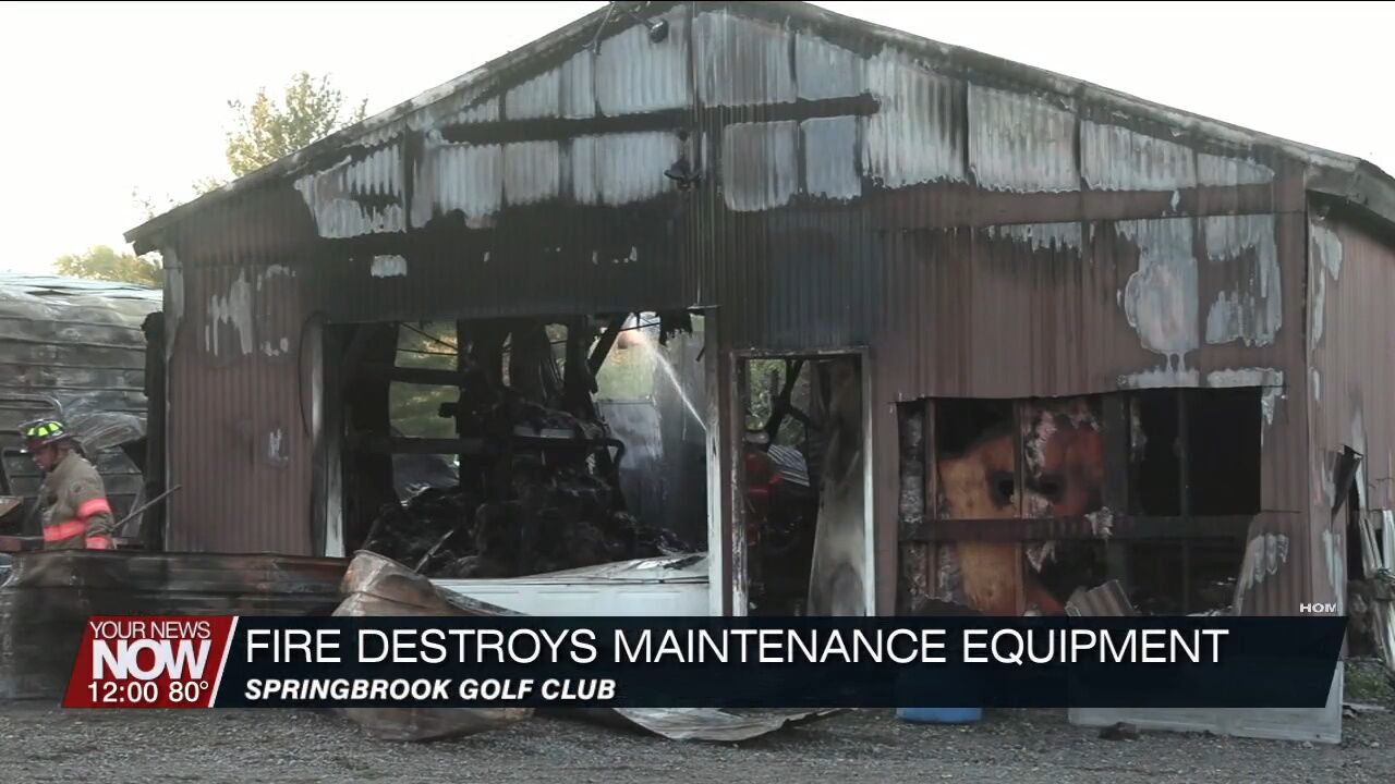 Overnight fire destroys maintenance equipment building and sheds at Springbrook Golf Club